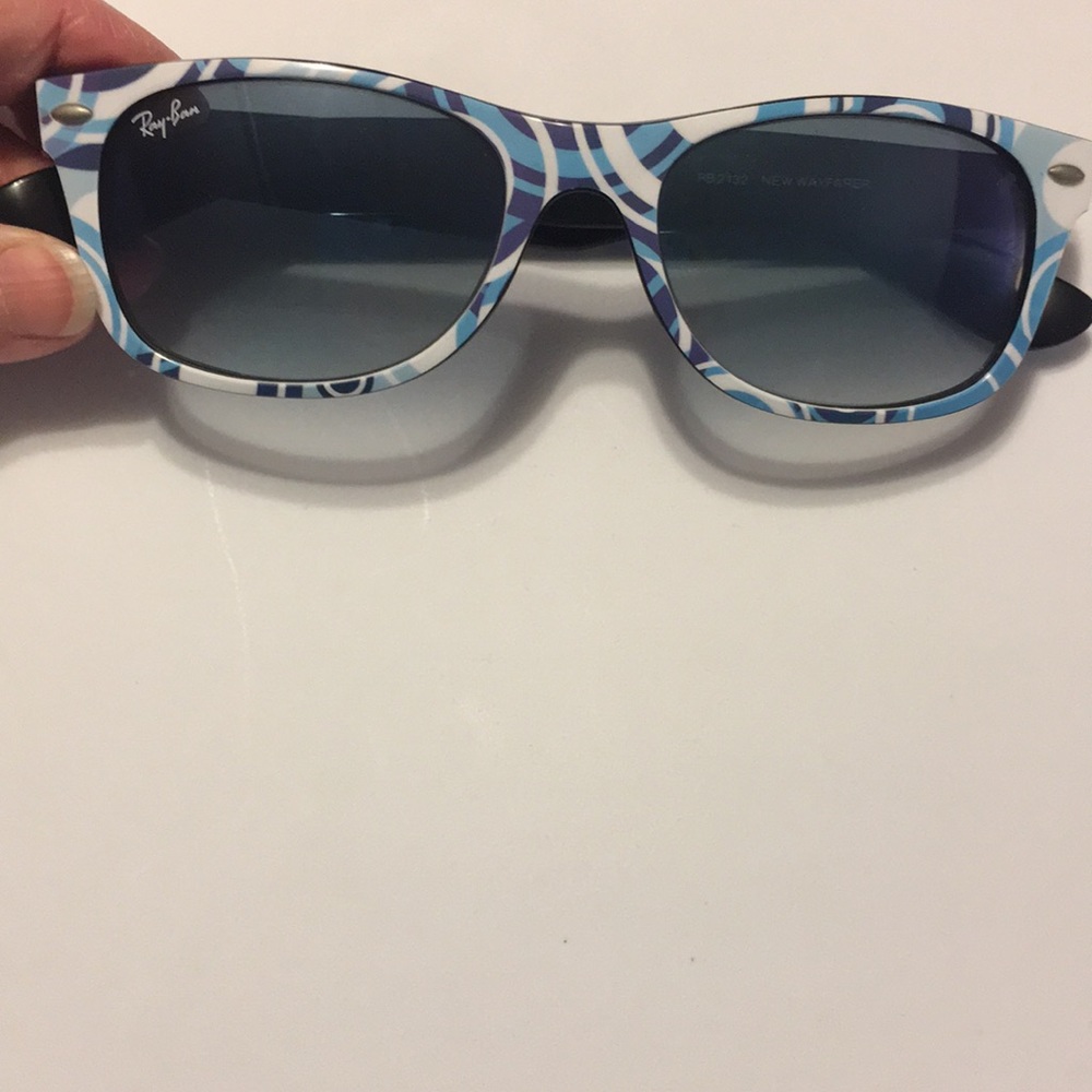 Blue and White RayBan sunglasses